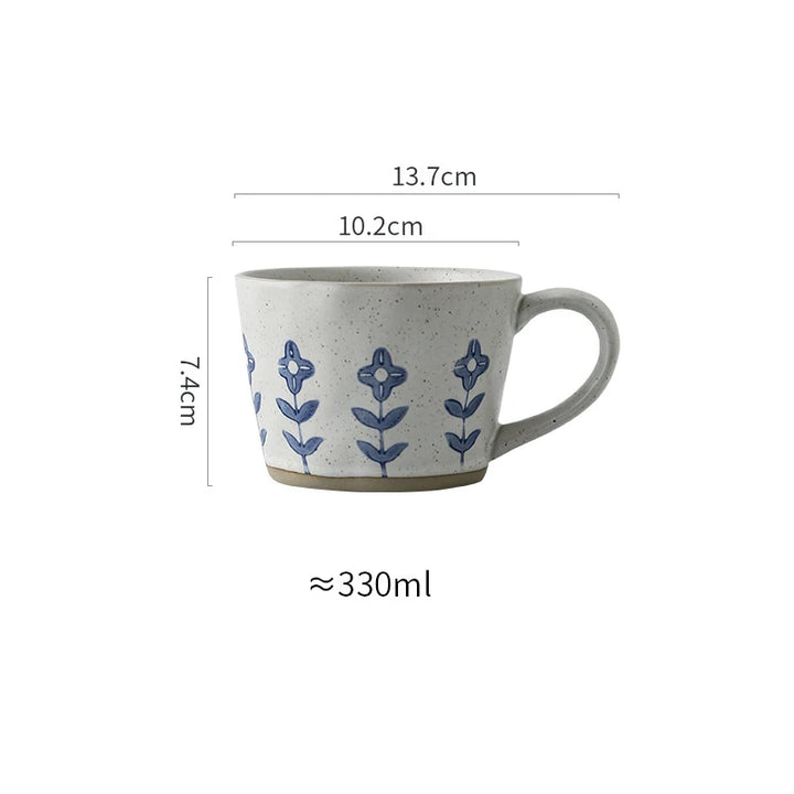 Japanese Hand-Painted Ceramic Coffee Mug