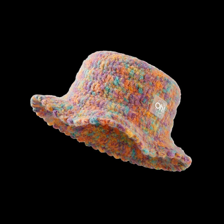 Rainbow Potted Hat Casual Knitted Wool Beanie