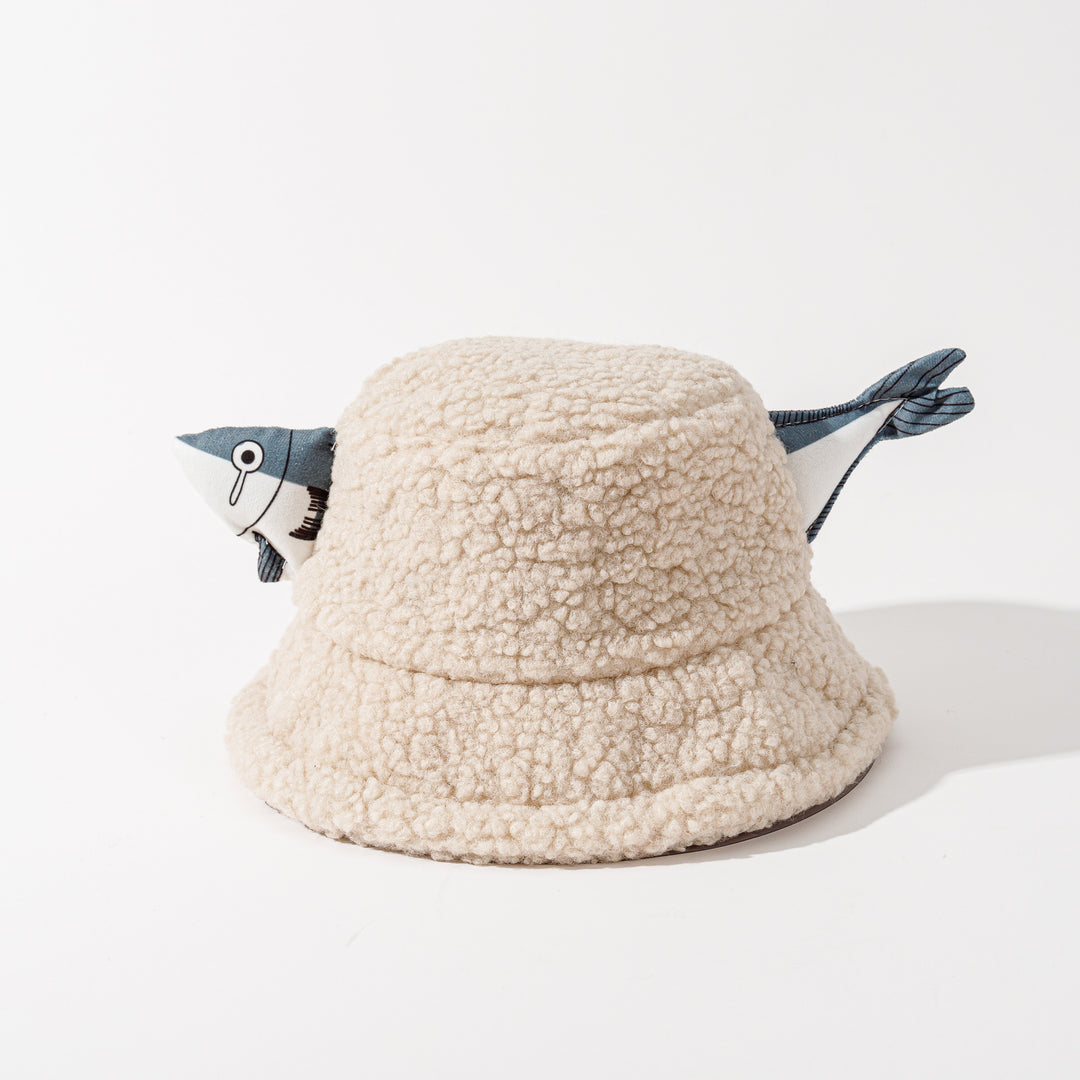 Cozy Panama Lamb Hair Bucket Hat for Autumn and Winter