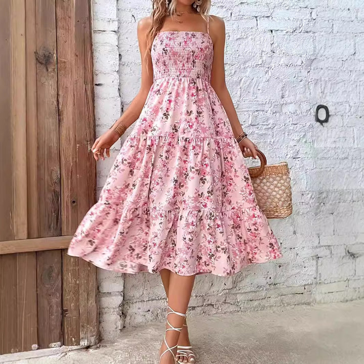 Floral Stitching Summer Beach Dress