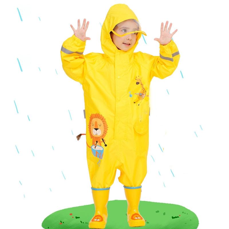 Kids' Dinosaur-Themed Waterproof Rain Jumpsuit