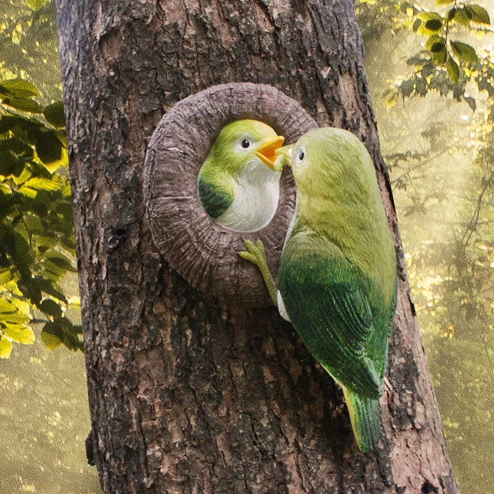 Charming Resin Nursing Bird Garden Ornament