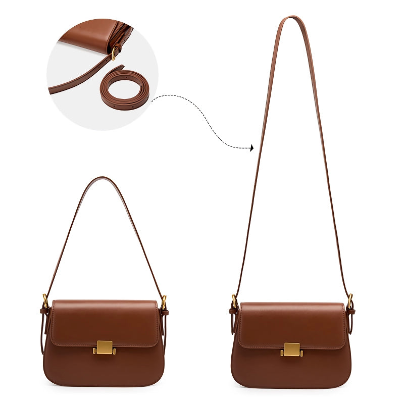 Genuine Leather Minimalist Shoulder Bag