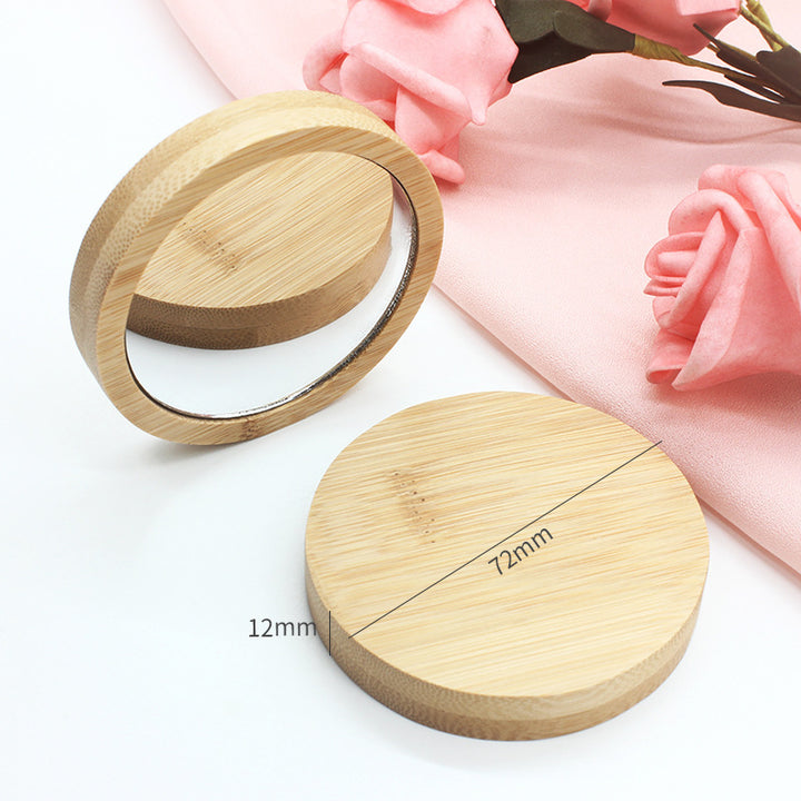 Pure Wooden Portable Mini Makeup Mirror