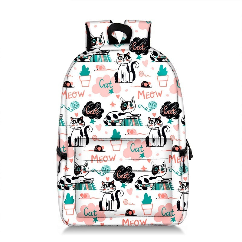 Fashion All-print New Cute Cat Creative Backpack