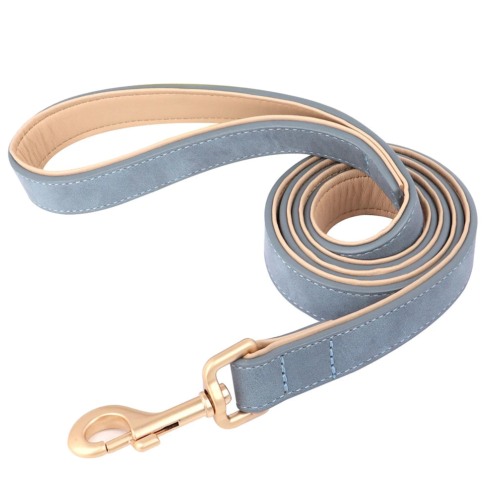 Soft Padded Leather Dog Leash - 120cm for Training and Walking