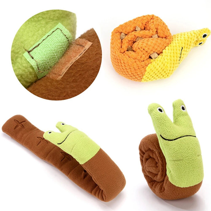 Interactive Plush Snail Snuffle Mat Toy for Dogs