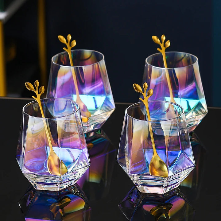 Creative Heat-Resistant Rainbow Glass Cup Set