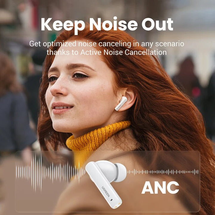 HiTune T3 ANC Wireless Earbuds - Bluetooth 5.2, Active Noise Cancellation, In-Ear Headset
