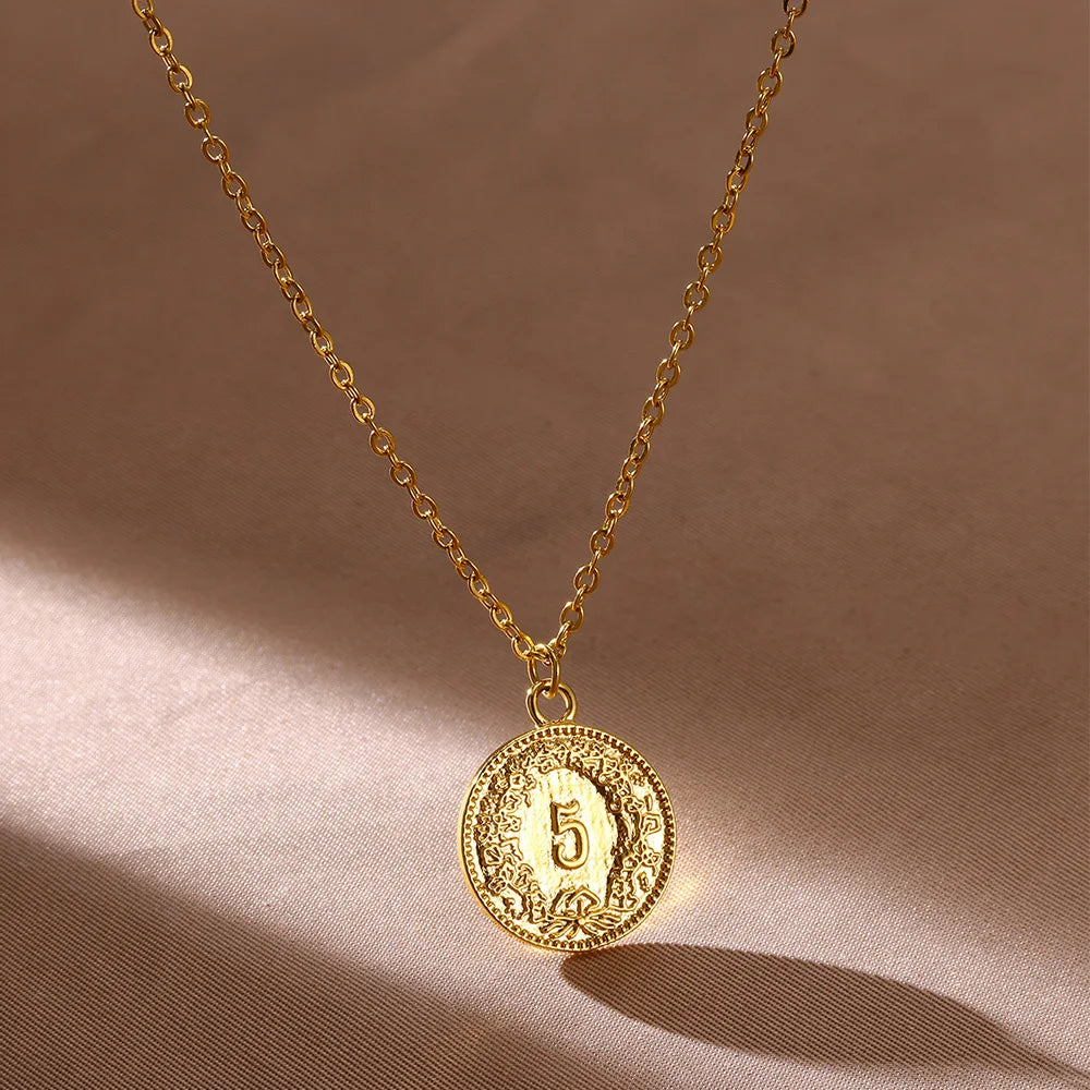 Elegant Coin Pendant Necklace