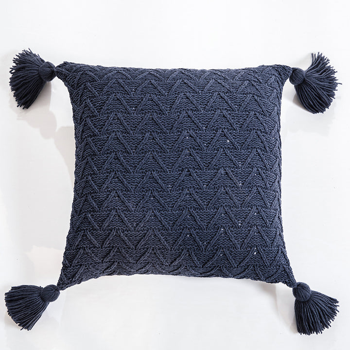 Soft Chenille Knitted Pillow Cover - Nordic Tassel Cushion Case