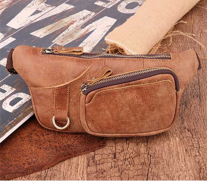 Crossbody Phone Waist Chest Bag Top Leather Men's Bag