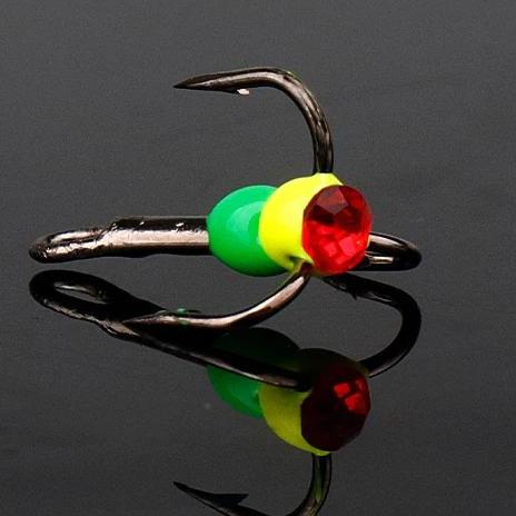 5pcs High Carbon Steel Three-Jaw Treble Ice Fishing Hooks