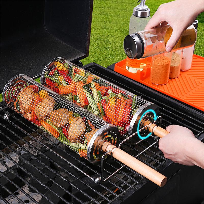 Stainless Steel BBQ Rolling Basket