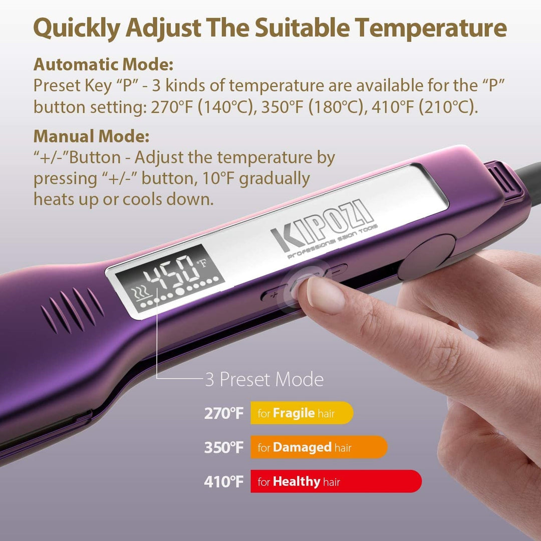 Professional Titanium Hair Straightener with Digital Display