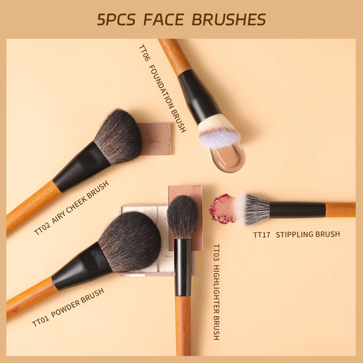 16PCS Natural-Synthetic Makeup Brush Set