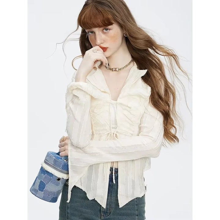 Women’s Sexy Lace Up Blouse