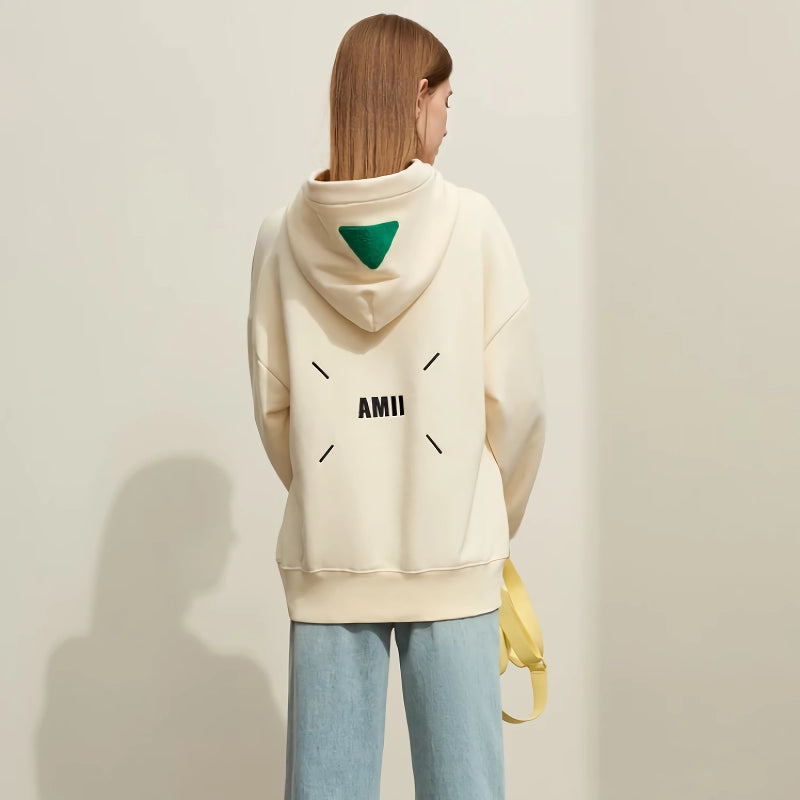 Vitality Hooded Color Patchwork Embroidery Casual Hoodie