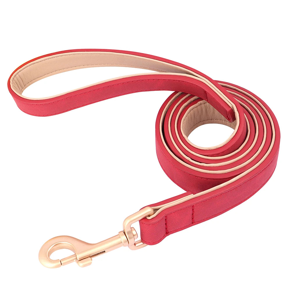 Soft Padded Leather Dog Leash - 120cm for Training and Walking