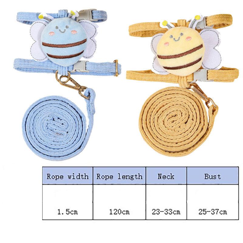 Adjustable Cartoon Bee Cat Harness with Leash