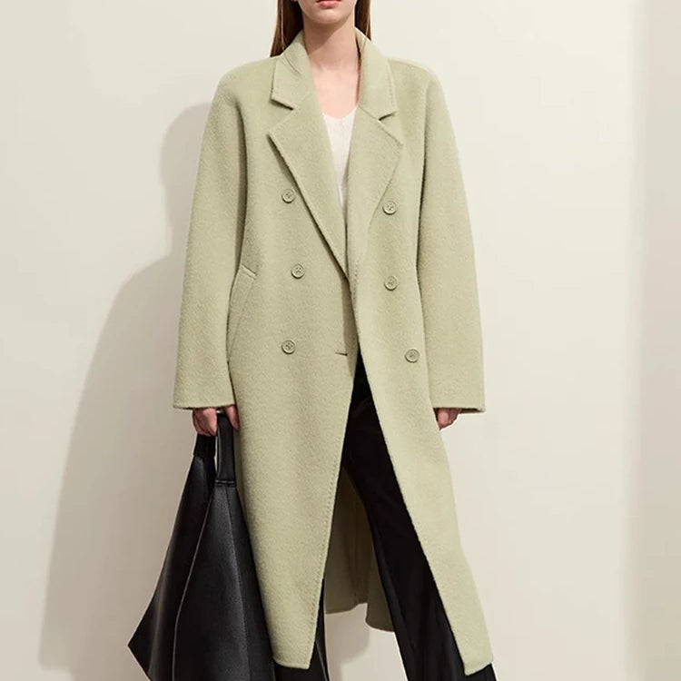 Women's Minimalist Double-breasted Wool Coat