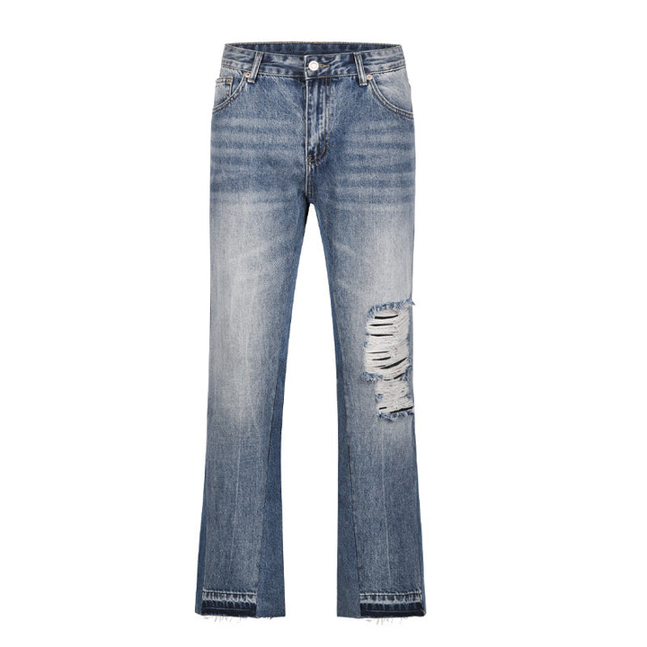 Men's Straight Loose Hole Jeans