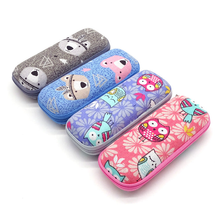 Cartoon-Themed Zippered Eyeglass Case for Kids