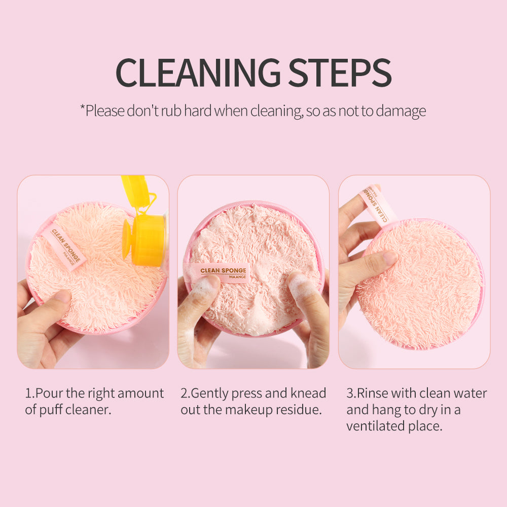 3Pcs Reusable Makeup Removal Sponge Set