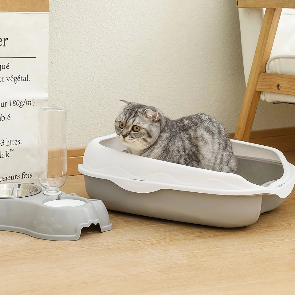 Semi-Closed Spatter-Proof Cat Litter Box with Large Space and Anti-Splash Pedal