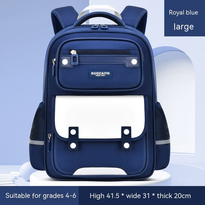 Schoolbag British Style Large Capacity Portable Burden Alleviation