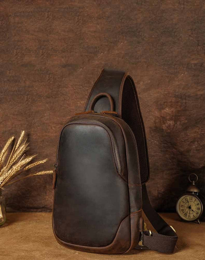 Vintage Casual Leather Men's Chest Bag