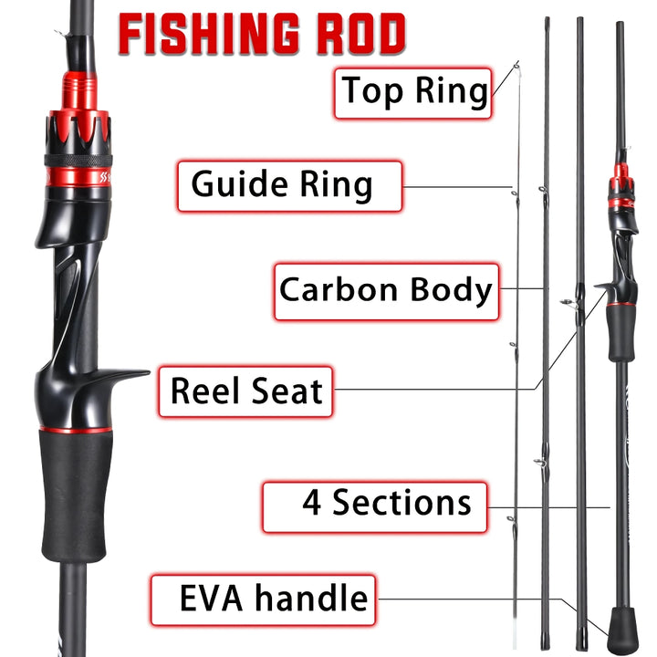 UltraLight Carbon Fiber Spinning & Casting Fishing Rod