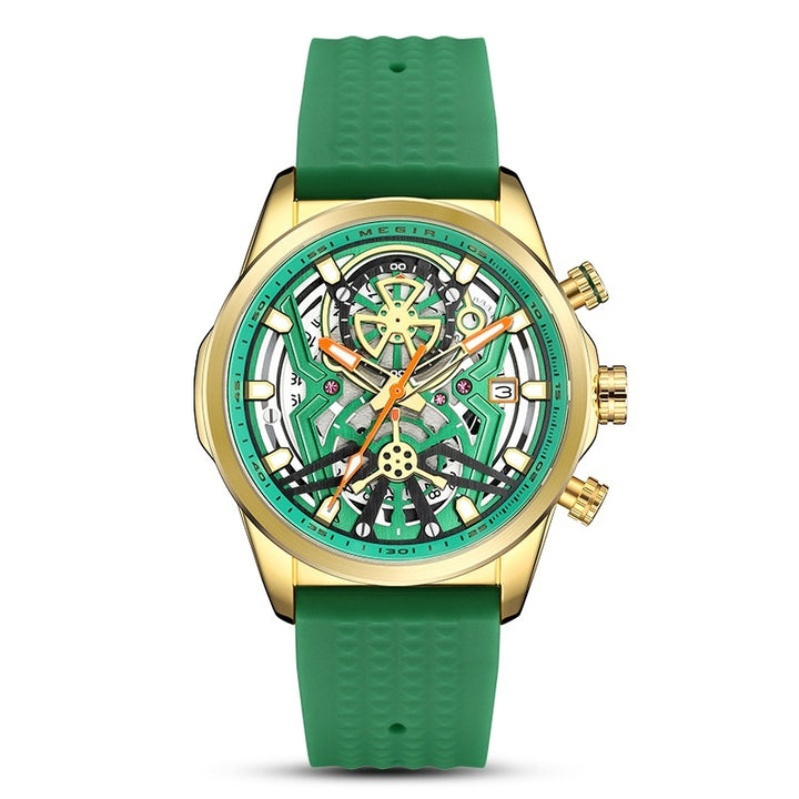 Men's Silicone Mechanical Style Decorative Quartz Watch