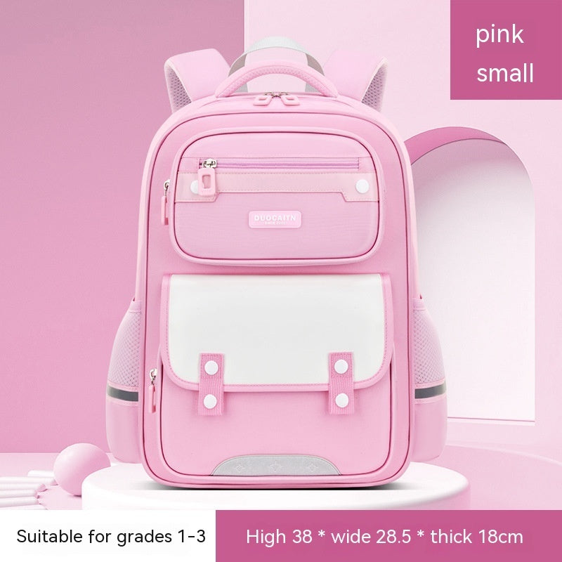 Schoolbag British Style Large Capacity Portable Burden Alleviation