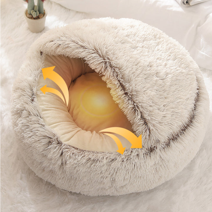 Cozy Round Plush Cat Bed