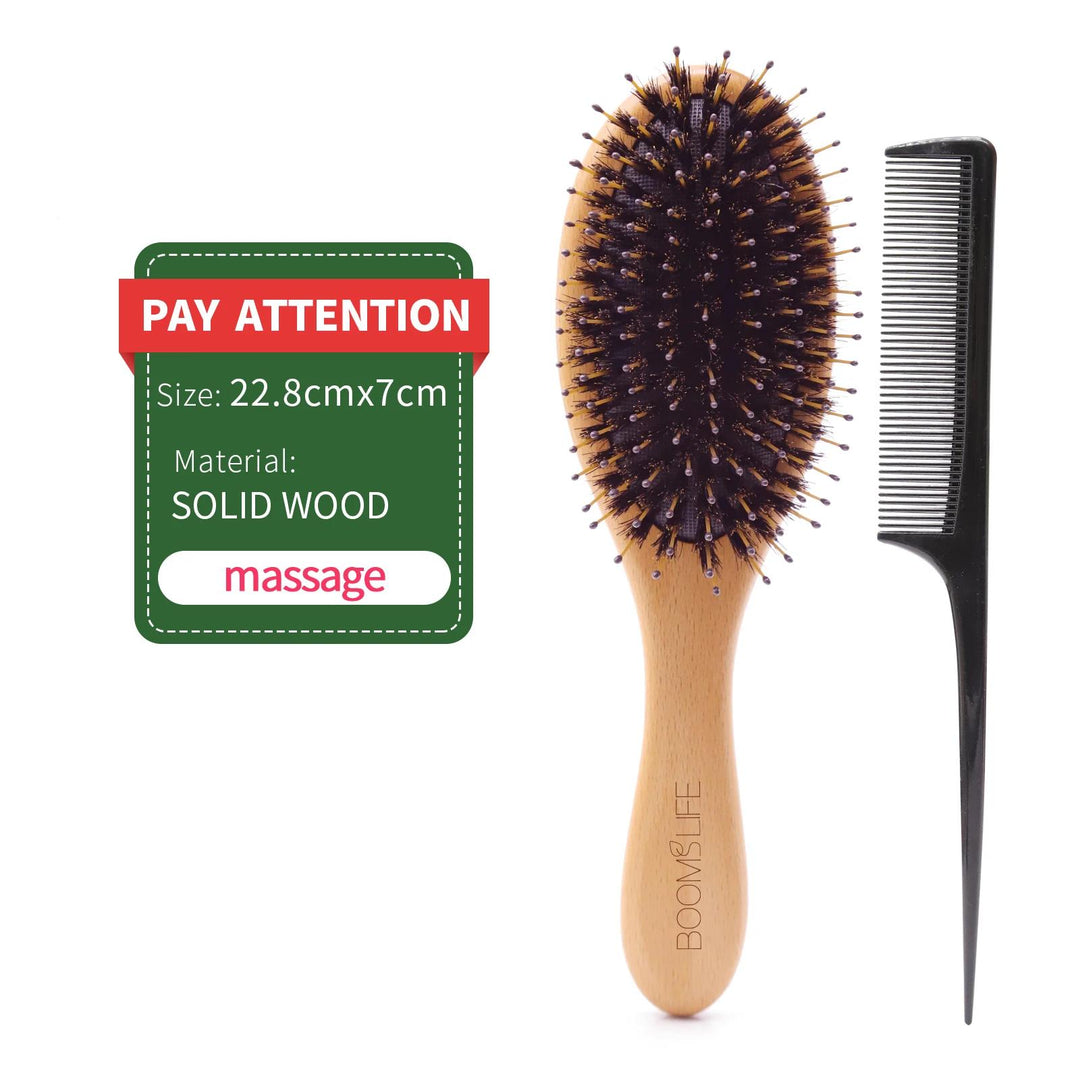 Boar Bristle Wooden Hair Brush