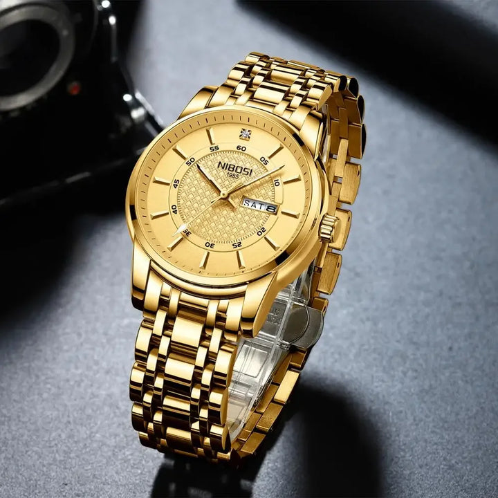 Luxury Gold Waterproof Men's Sports Watch - Business Quartz Wristwatch