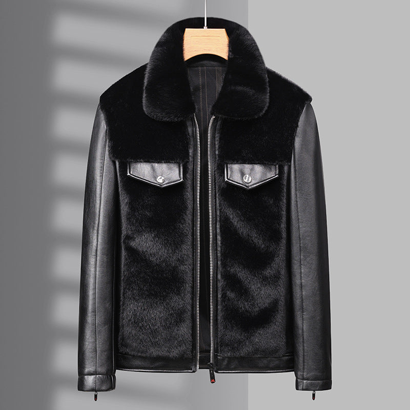 Winter Men's Warm Mink Fur Jacket Coat