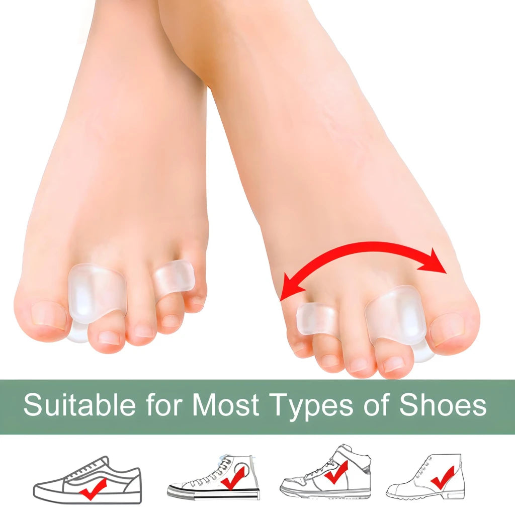 2pcs Silicone Soft Bunion Corrector & Double-Loop Overlapping Toe Straightener