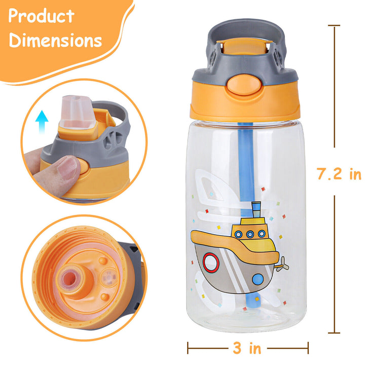 Kids Water Bottle with Straw and Handle