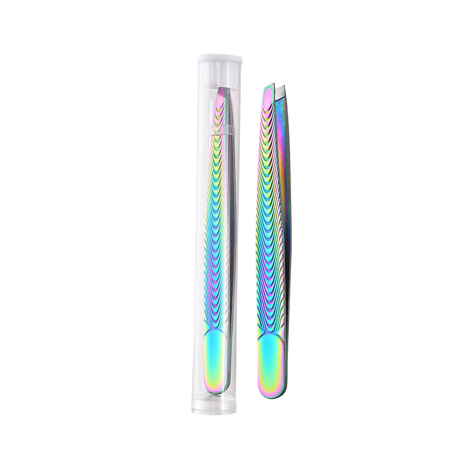 Rainbow Stainless Steel Precision Eyebrow Tweezers