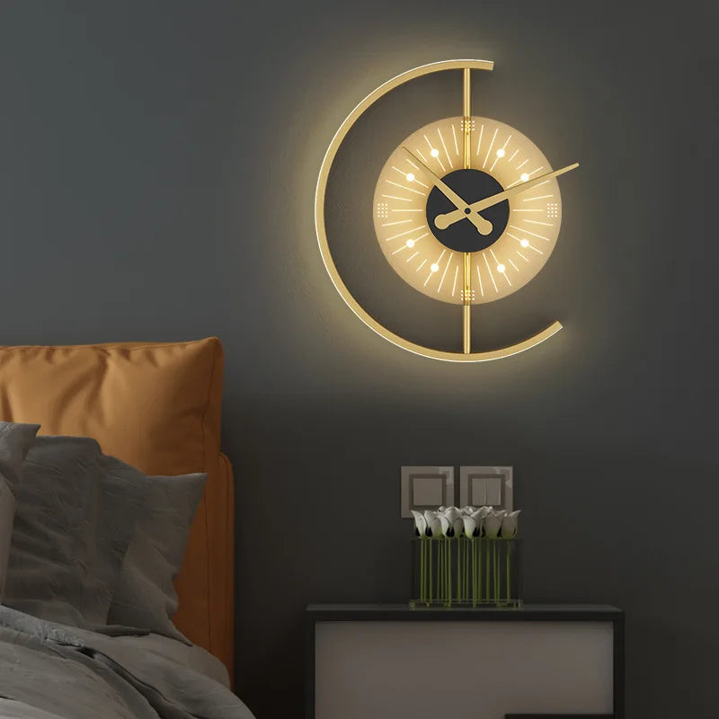 Modern LED Wall Lamp Clock