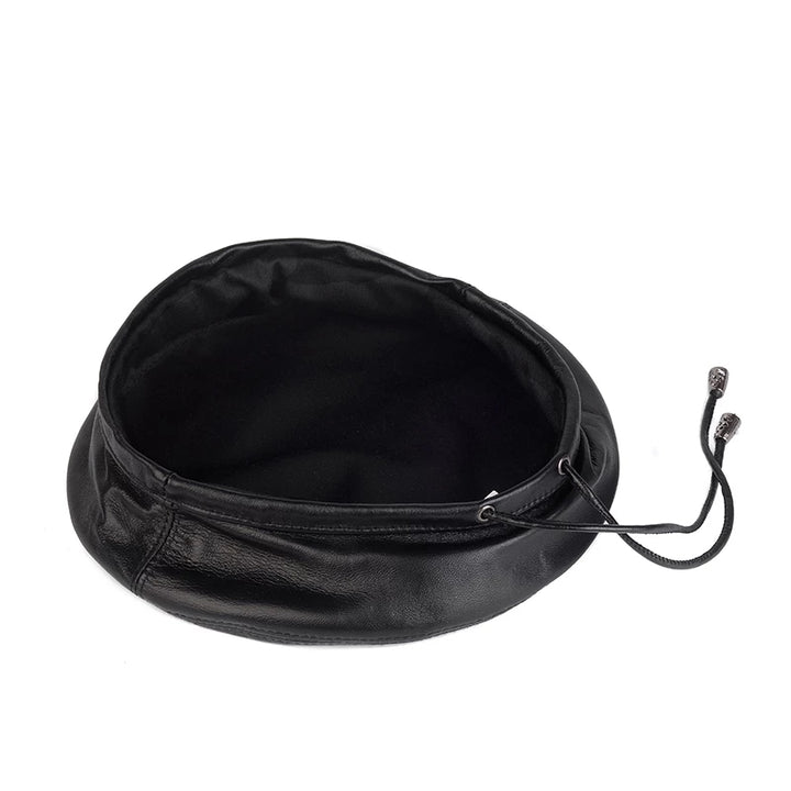 Genuine Leather Retro Beret Cap for Women