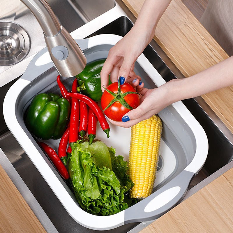 Portable Foldable Cutting Board and Washing Bucket