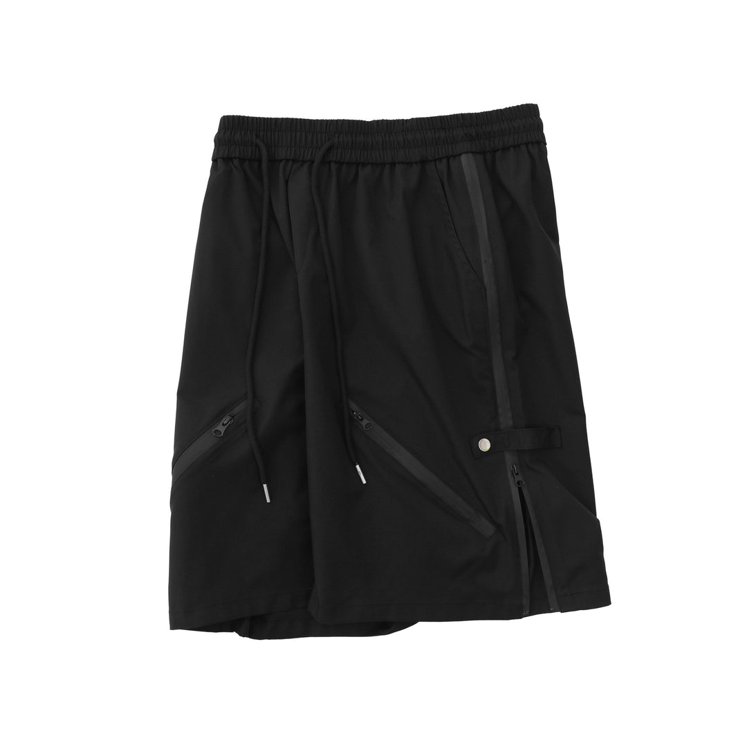 Summer Exercise Shorts Men's Cropped Pants Beveled Zipper Casual Shorts