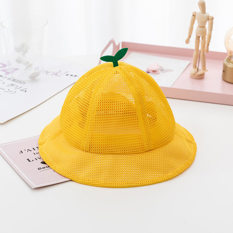 Korean Baby Summer Mesh Bucket Hat - Breathable Sprout Cap for Kids