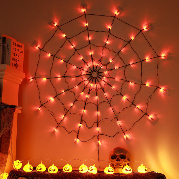 Halloween Decoration Led Colored Lamp Spider Net Light Indoor Ambience Light