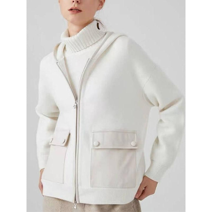 Luxurious Cashmere Zipper Hoodie Jacket