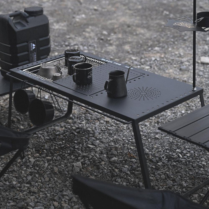 Carbon Steel Folding Camping Table - Portable BBQ & Picnic Desk