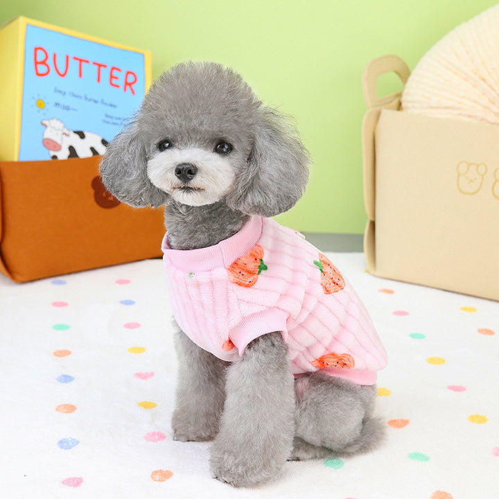 Cute Strawberry Pattern Fleece Vest for Small to Medium Dogs & Cats